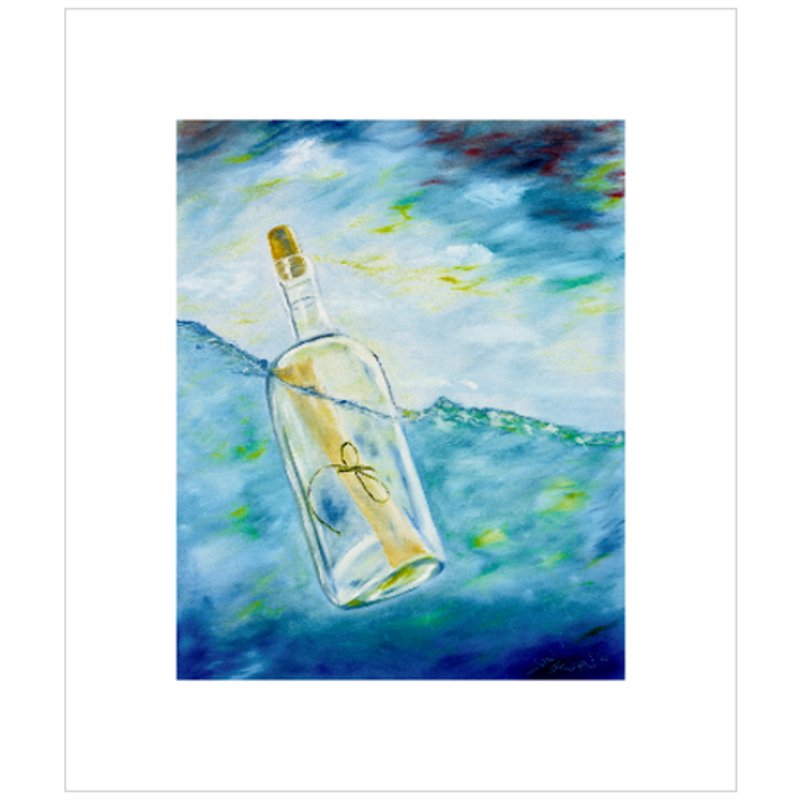 Message in a Bottle Oil Painting Prints