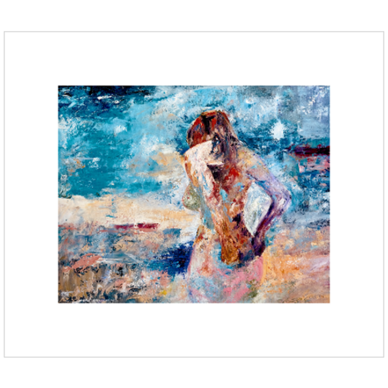 Abstract Painting of Woman on Beach