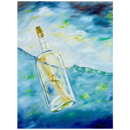 Message in a Bottle Oil Painting Prints